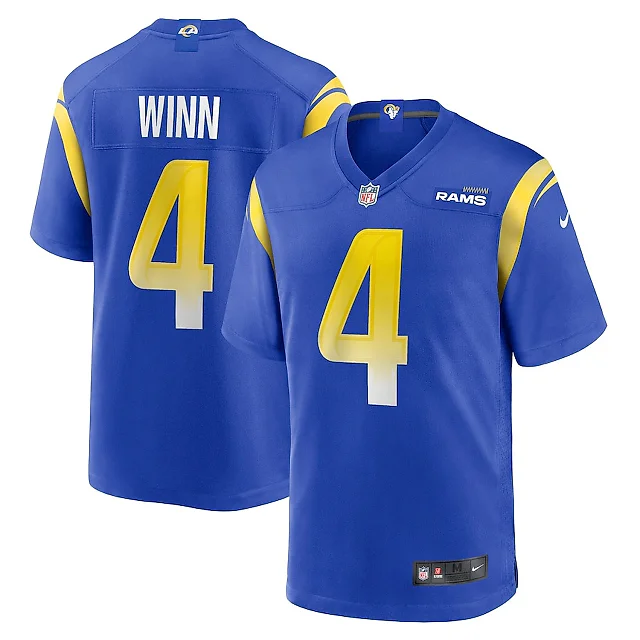 Zennovawear Dresser Winn 4 Los Angeles Rams Team Game Men Jersey - Royal
