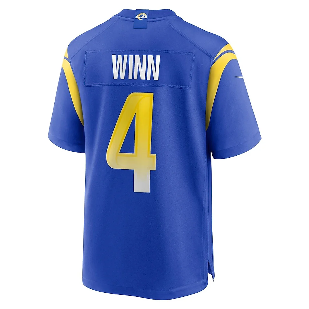 Zennovawear Dresser Winn 4 Los Angeles Rams Team Game Men Jersey - Royal