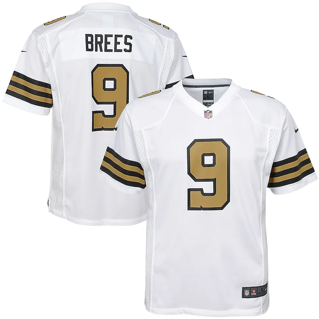 Zennovawear Drew Brees 9 New Orleans Saints YOUTH Color Rush Game Jersey - White