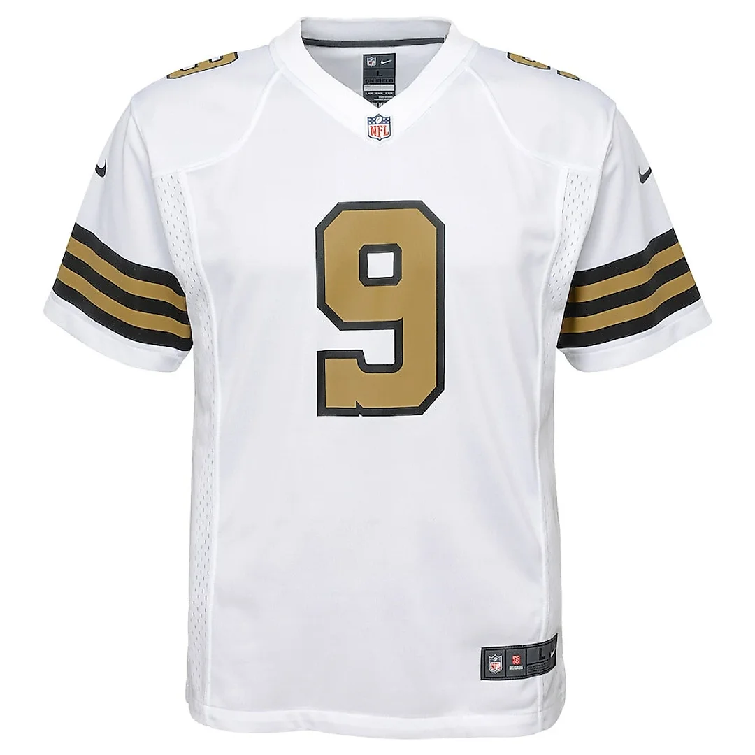 Zennovawear Drew Brees 9 New Orleans Saints YOUTH Color Rush Game Jersey - White