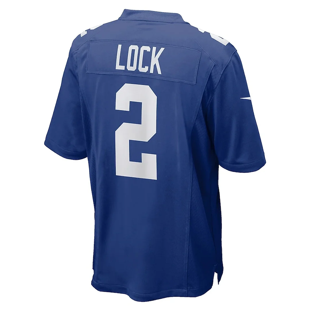 Zennovawear Drew Lock 2 New York Giants Team Game Men Jersey - Royal