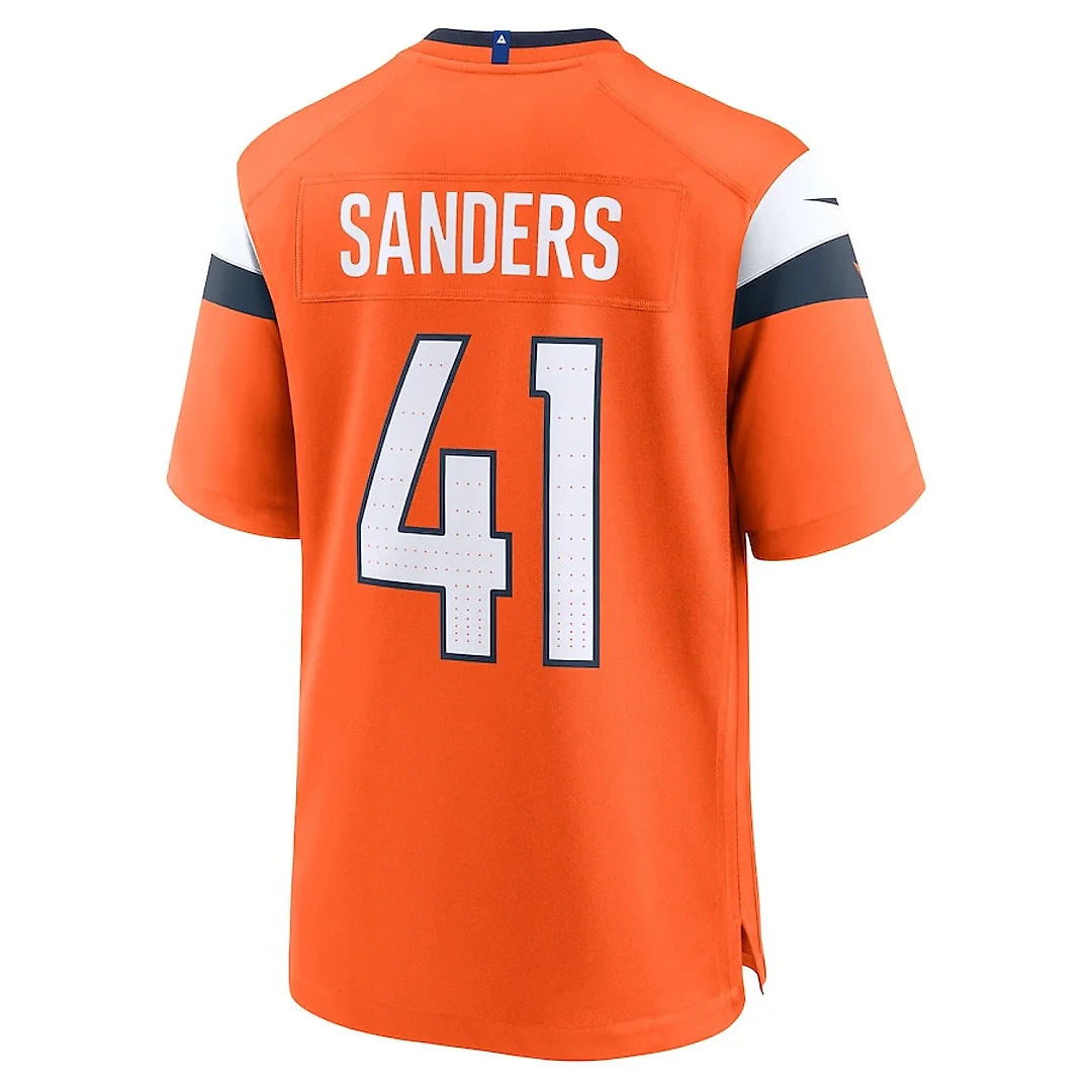 Zennovawear Drew Sanders 41 Denver Broncos Team Game Men Jersey - Orange
