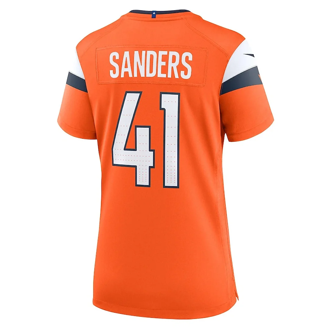 Zennovawear Drew Sanders 41 Denver Broncos Women's Team Game Jersey - Orange
