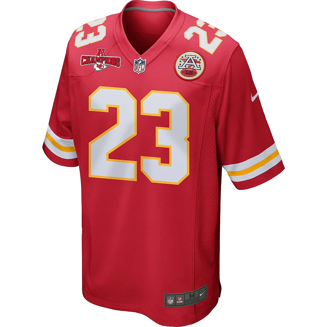 Zennovawear Drue Tranquill 23 Kansas City Chiefs AFC Champions Patch Game Men Jersey - Red