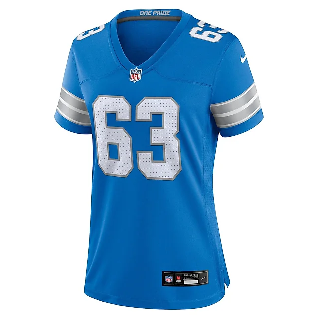 Zennovawear Duke Clemens 63 Detroit Lions Women's Game Jersey - Blue