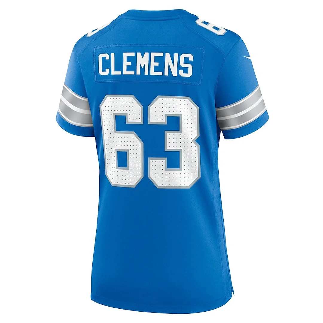 Zennovawear Duke Clemens 63 Detroit Lions Women's Game Jersey - Blue