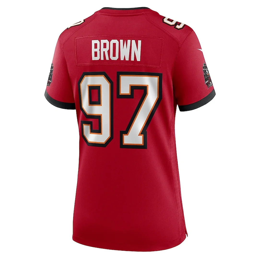 Zennovawear Earnest Brown IV 97 Tampa Bay Buccaneers Women's Game Jersey - Red