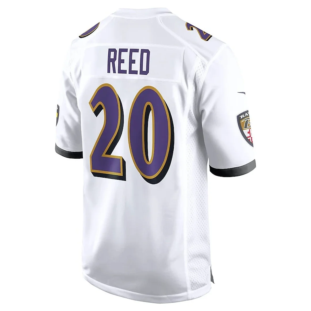 Zennovawear Ed Reed 20 Baltimore Ravens Men Retired Game Jersey - White