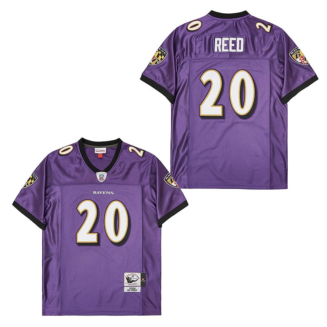 Zennovawear Ed Reed 20 Baltimore Ravens Throwback Men Jersey - Purple
