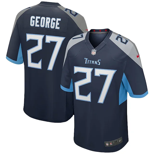 Zennovawear Eddie George 27 Tennessee Titans Men Game Retired Jersey - Navy