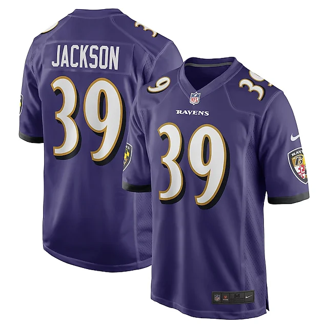 Zennovawear Eddie Jackson 39 Baltimore Ravens Team Game Men Jersey - Purple