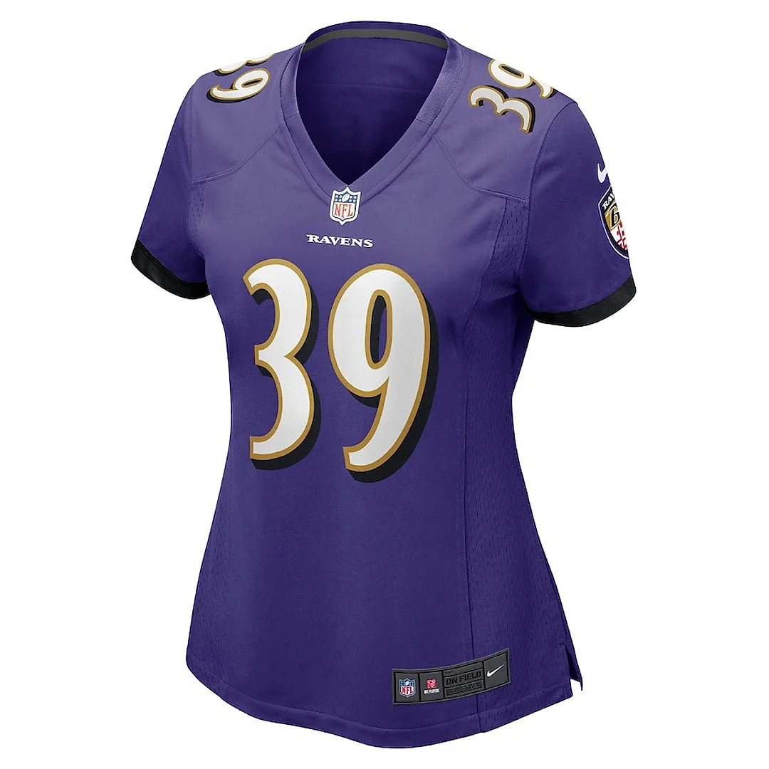 Zennovawear Eddie Jackson 39 Baltimore Ravens Women's Game Jersey - Purple