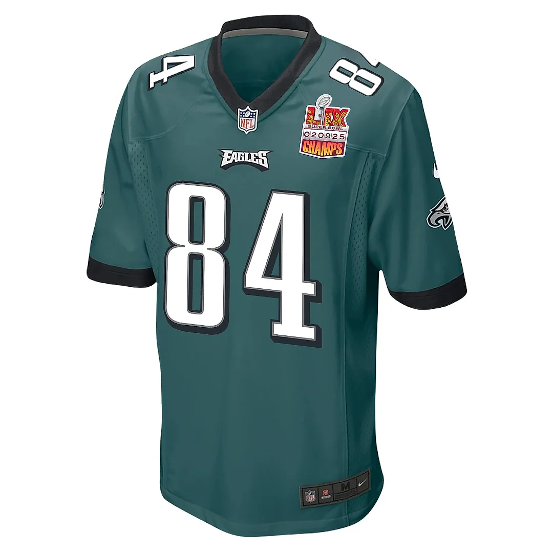 Zennovawear E.J. Jenkins 84 Philadelphia Eagles Super Bowl LIX Champions Patch Game Men Jersey - Midnight Green