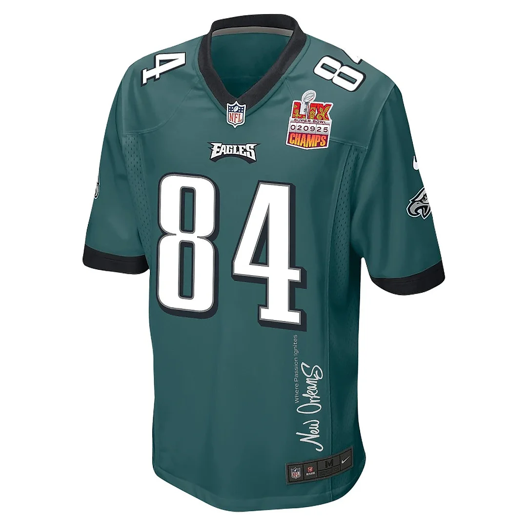 Zennovawear E.J. Jenkins 84 Philadelphia Eagles Super Bowl LIX Champions Patch 'New Orleans - Where Passion Ignites' EMBROIDERED Game Men Jersey...