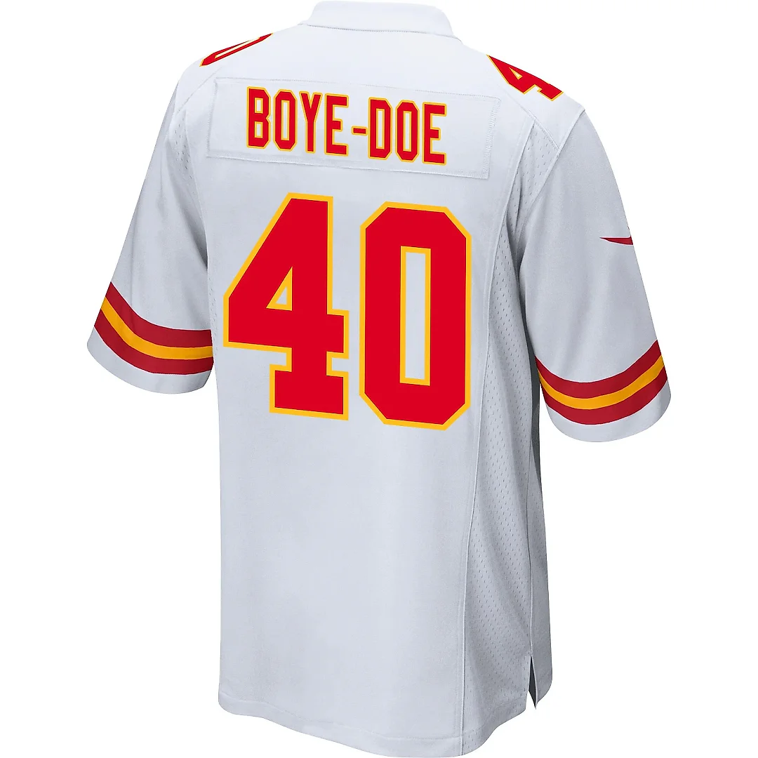 Zennovawear Ekow Boye-Doe 40 Kansas City Chiefs AFC Champions Patch Game Men Jersey - White