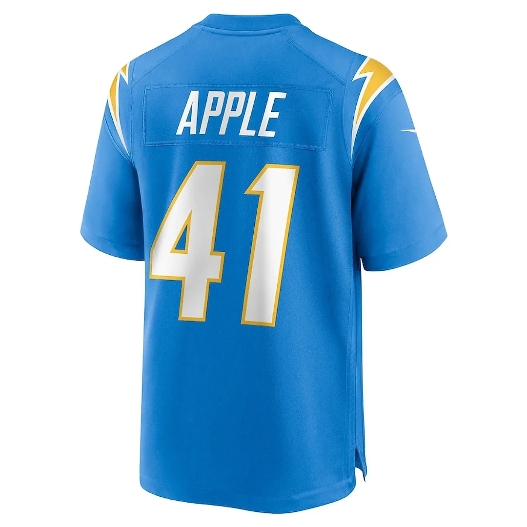 Zennovawear Eli Apple 41 Los Angeles Chargers Team Game Men Jersey - Powder Blue