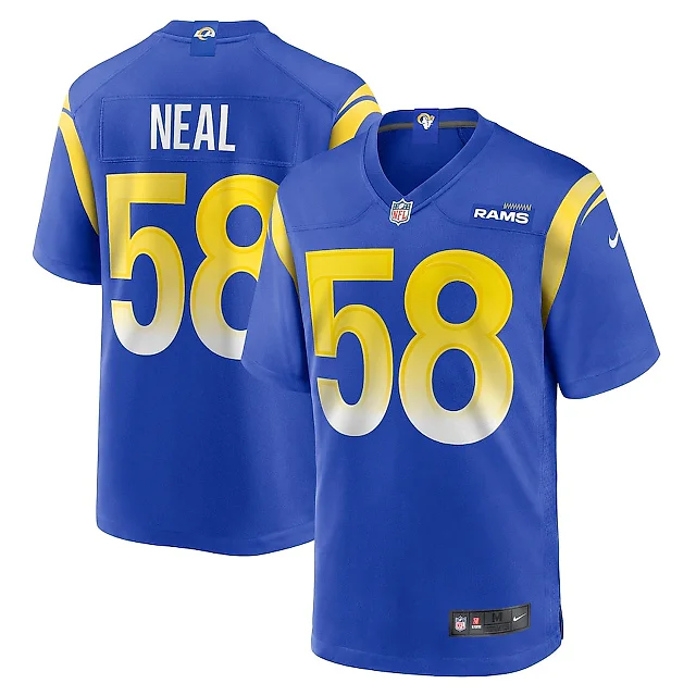 Zennovawear Eli Neal 58 Los Angeles Rams Game Men Jersey - Royal