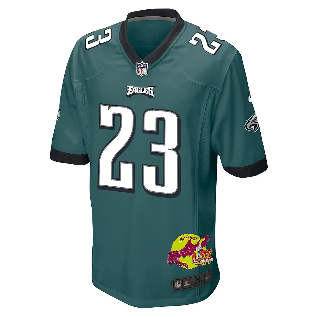 Zennovawear Eli Ricks 23 Philadelphia Eagles Super Bowl LIX New Orleans Patch Game Men Jersey - Midnight Green