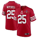 Zennovawear Elijah Mitchell 25 San Francisco 49ers NFC Champions Patch Game Men Jersey - Scarlet