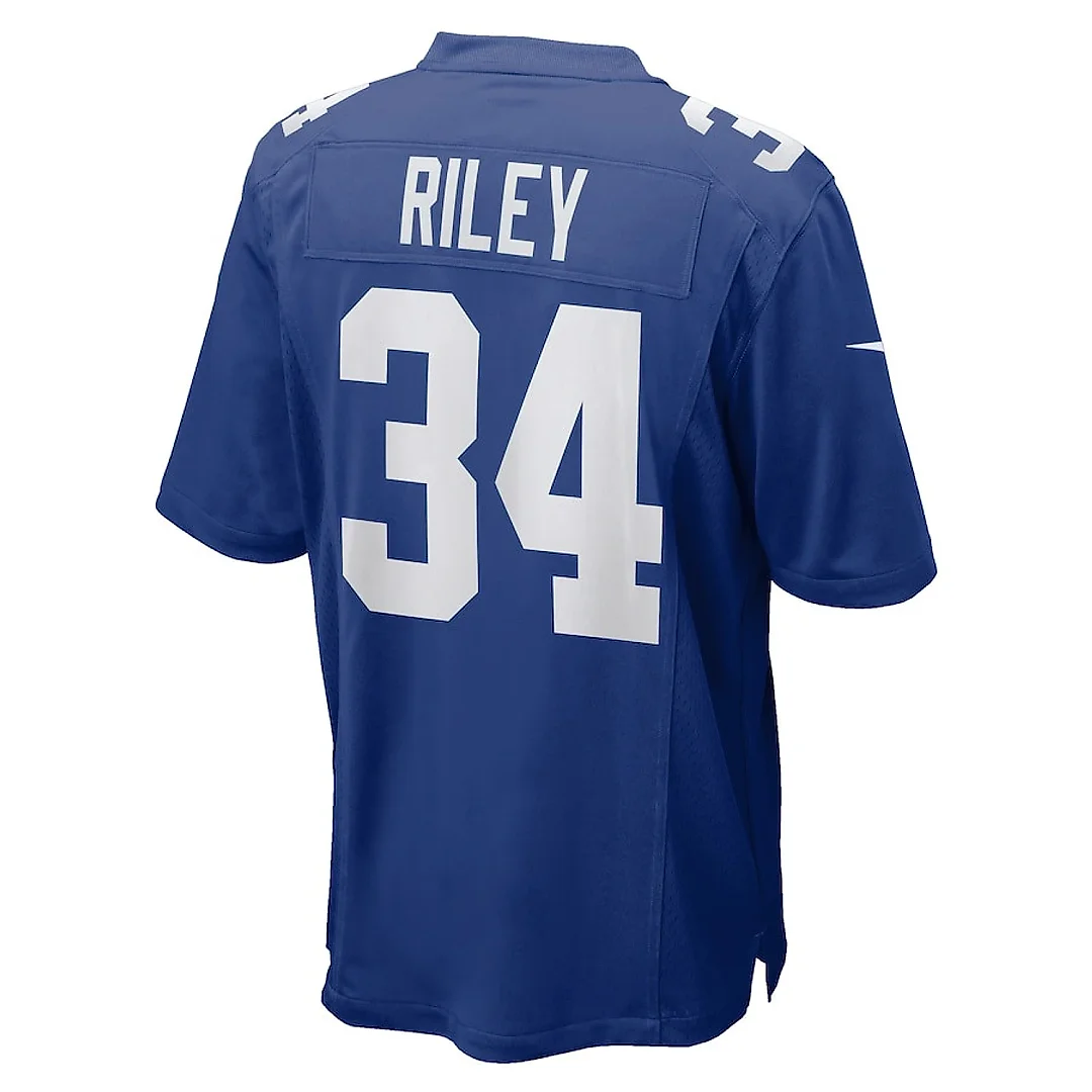 Zennovawear Elijah Riley 34 New York Giants Team Game Men Jersey - Royal