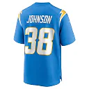 Zennovawear Emany Johnson 38 Los Angeles Chargers Team Game Men Jersey - Powder Blue