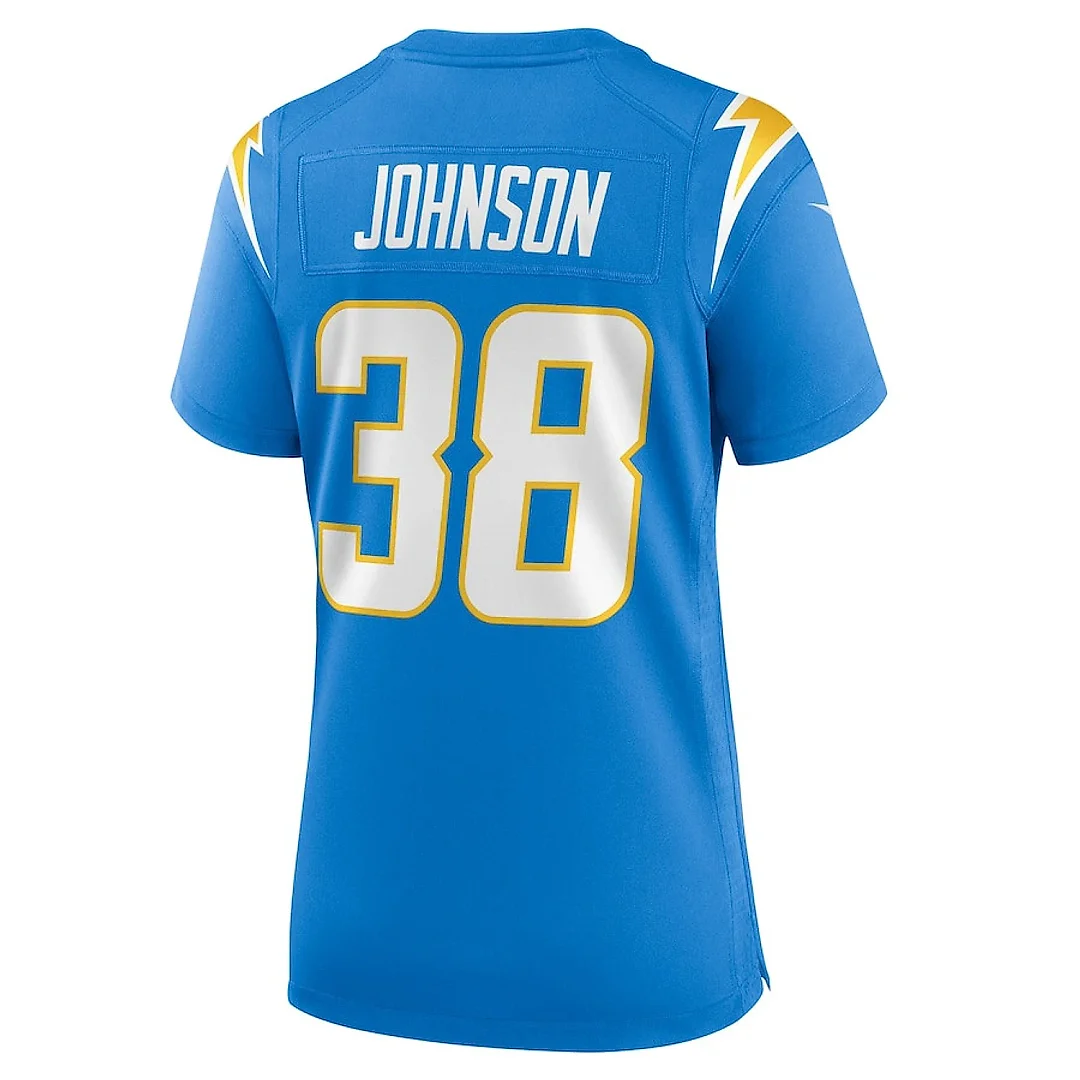 Zennovawear Emany Johnson 38 Los Angeles Chargers Women's Team Game Jersey - Powder Blue