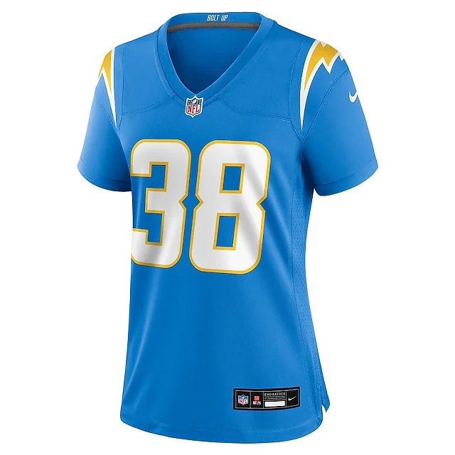 Zennovawear Emany Johnson 38 Los Angeles Chargers Women's Team Game Jersey - Powder Blue