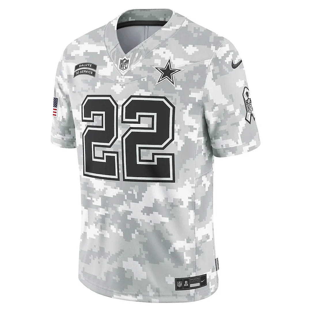 Zennovawear Emmitt Smith 22 Dallas Cowboys 2024 Salute to Service Retired Player Limited Men Jersey - Arctic Camo