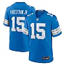 Zennovawear Ennis Rakestraw Jr. 15 Detroit Lions Team Game Men Jersey - Blue