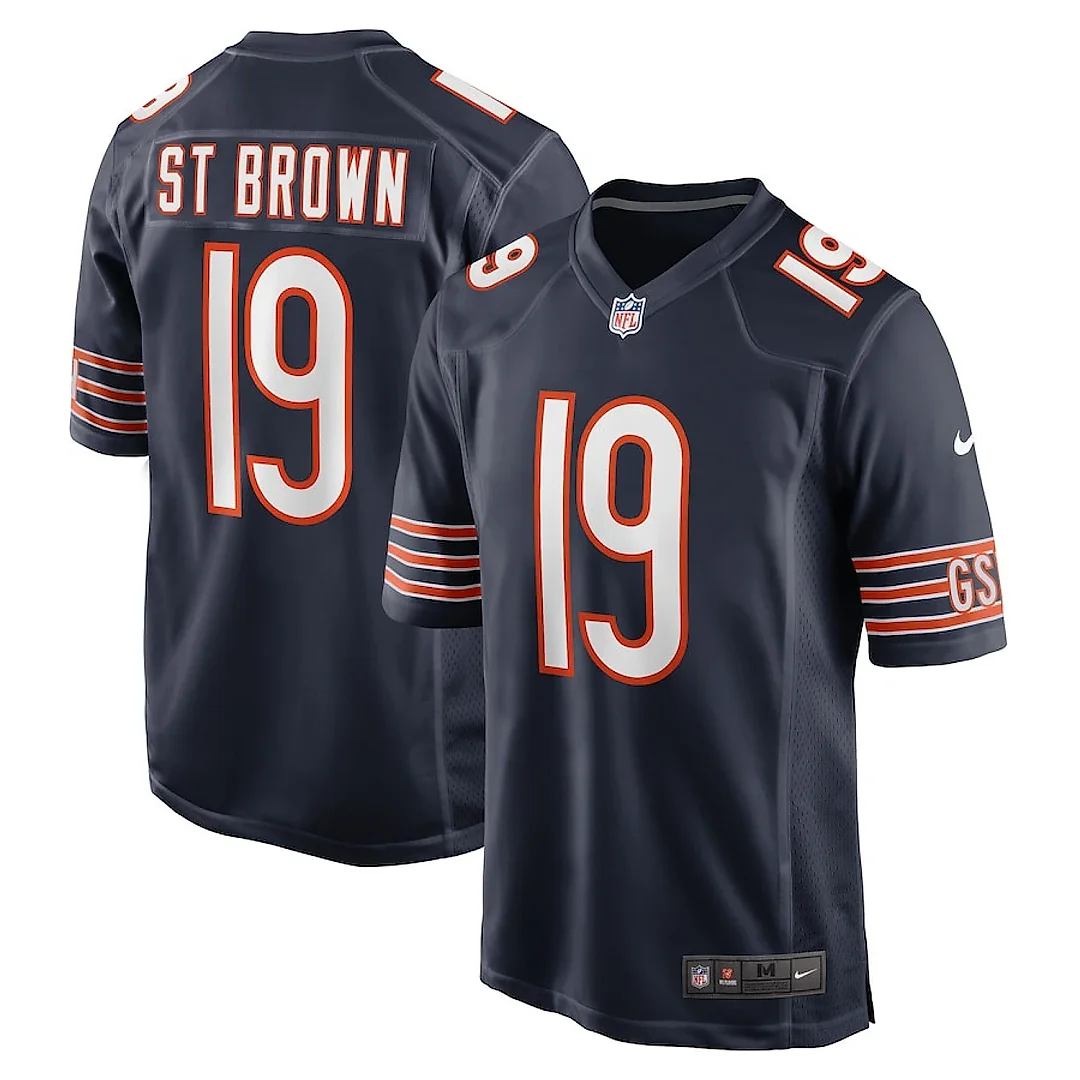 Zennovawear Equanimeous St. Brown 19 Chicago Bears Game Men Jersey - Navy