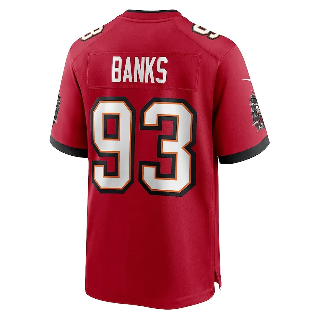 Zennovawear Eric Banks 93 Tampa Bay Buccaneers Game Men Jersey - Red