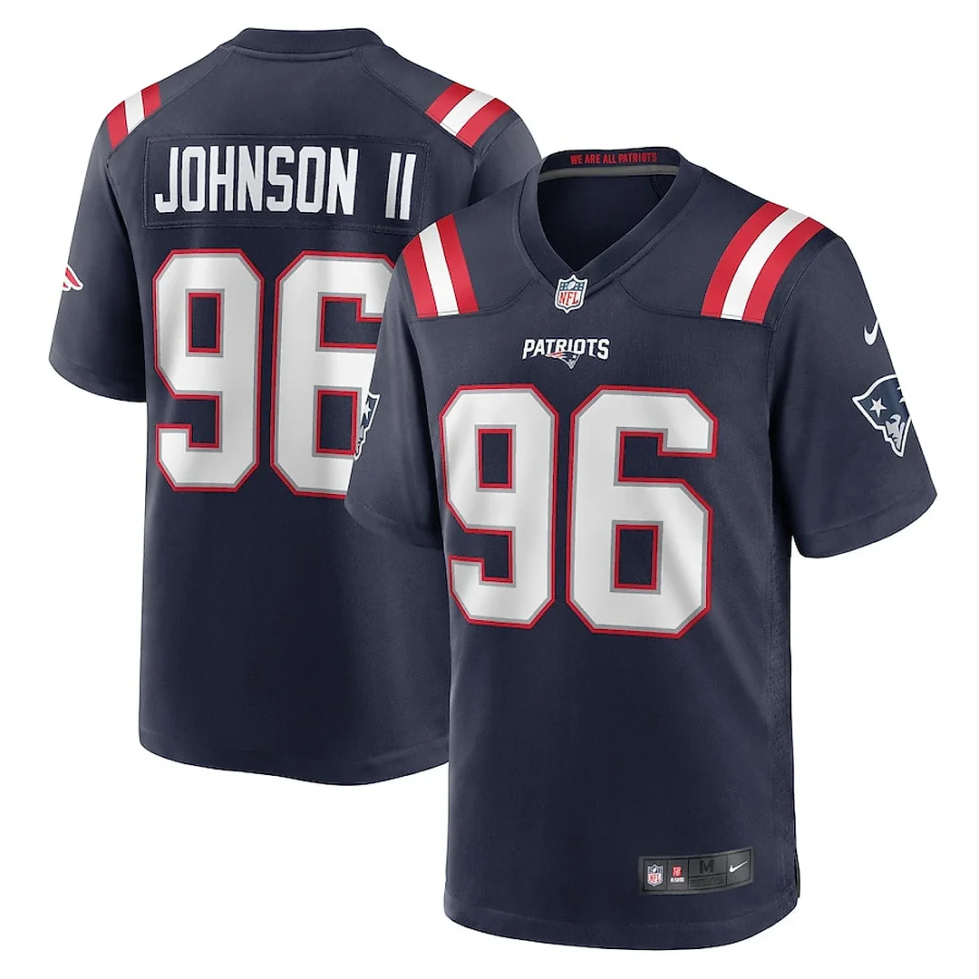Zennovawear Eric Johnson II 96 New England Patriots Game Men Jersey - Navy