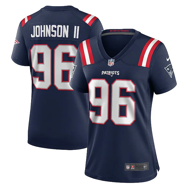 Zennovawear Eric Johnson II 96 New England Patriots Women's Game Jersey - Navy