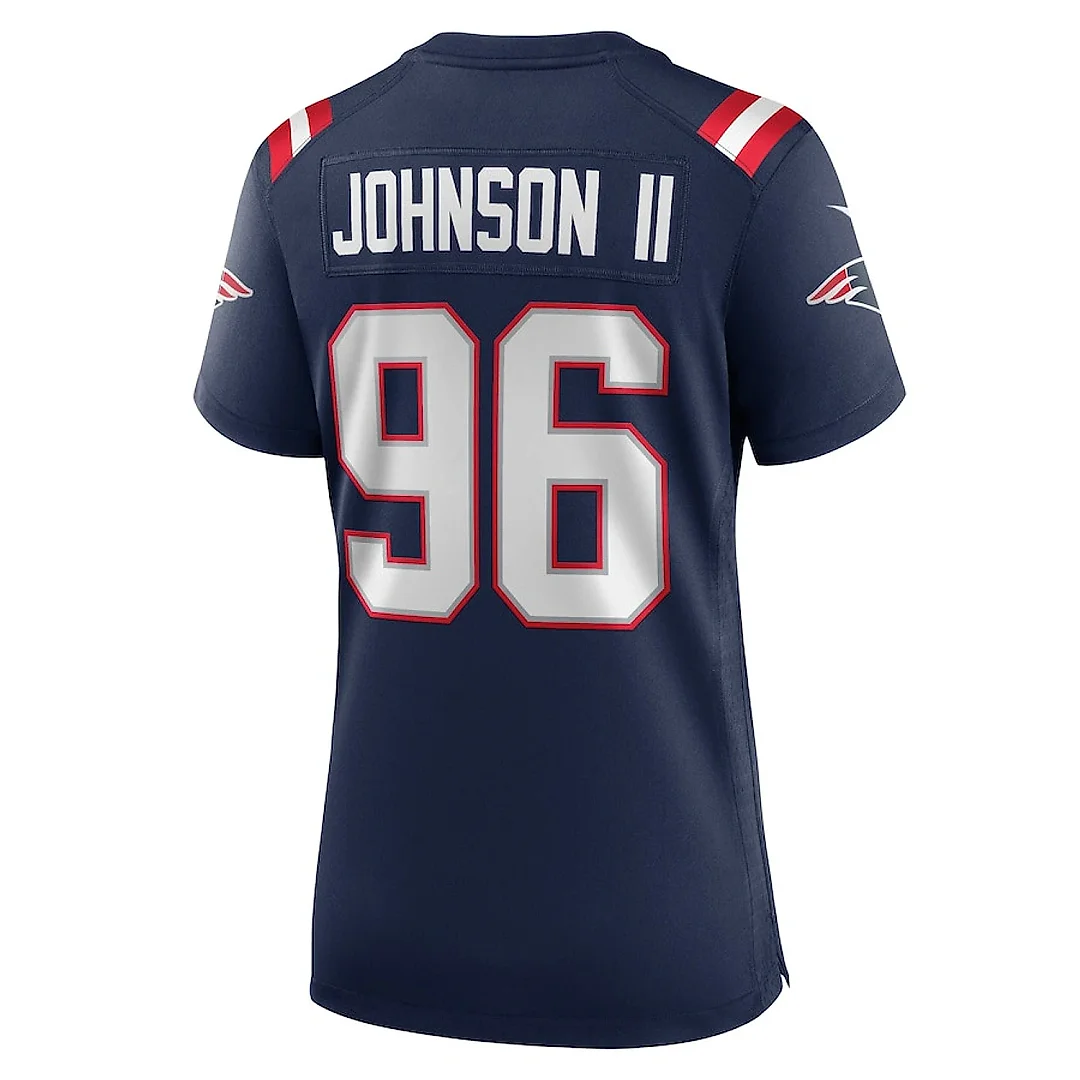 Zennovawear Eric Johnson II 96 New England Patriots Women's Game Jersey - Navy