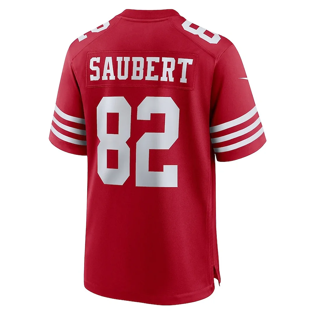 Zennovawear Eric Saubert 82 San Francisco 49ers Team Game Men Jersey - Scarlet