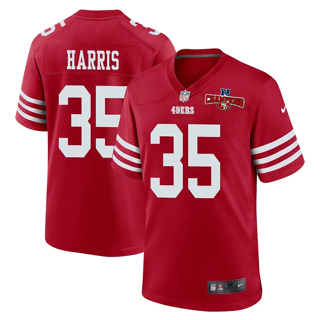 Zennovawear Erik Harris 35 San Francisco 49ers NFC Champions Patch Game Men Jersey - Scarlet