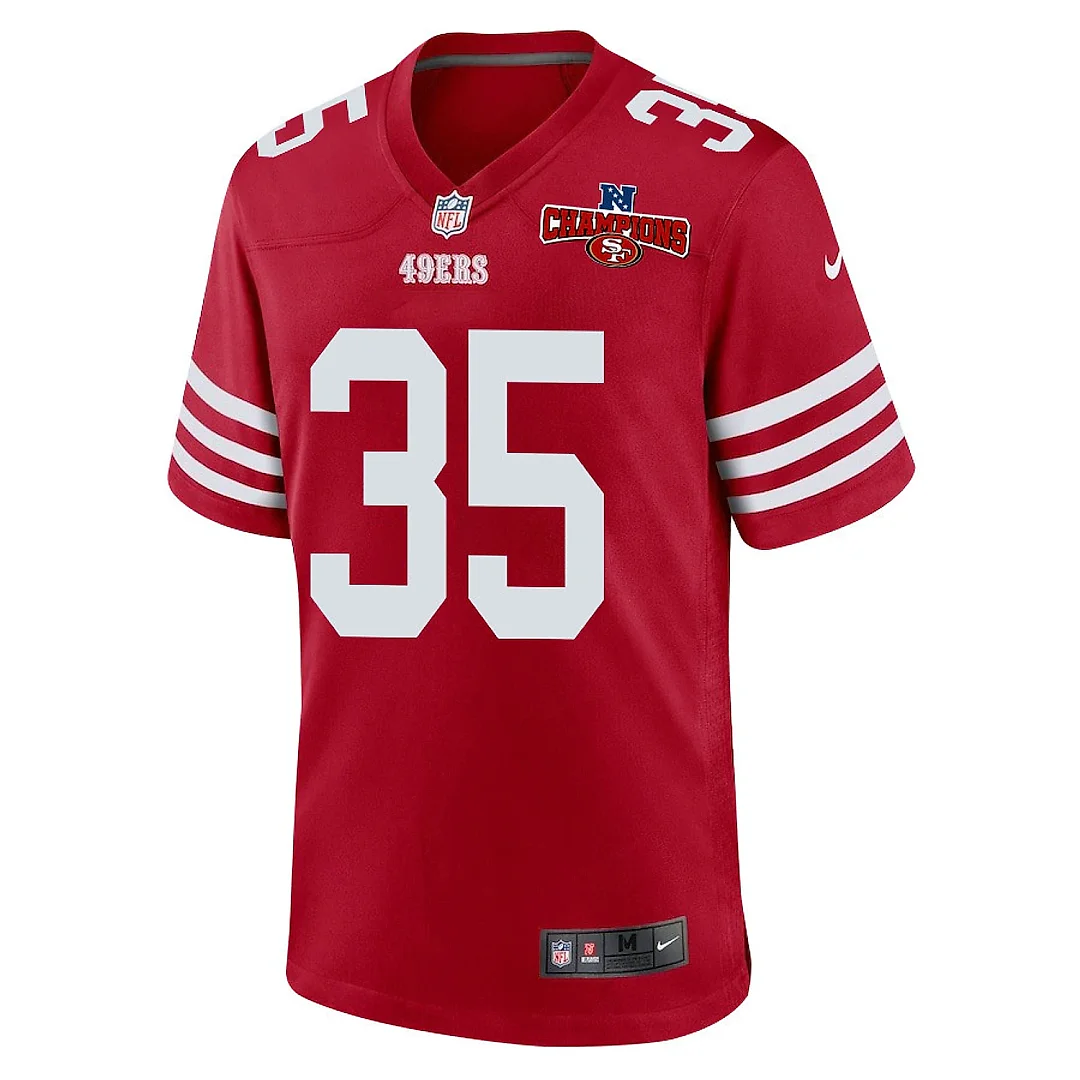 Zennovawear Erik Harris 35 San Francisco 49ers NFC Champions Patch Game Men Jersey - Scarlet