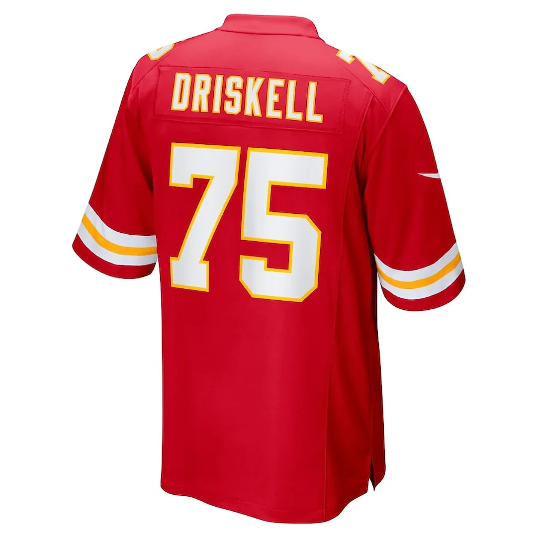 Zennovawear Ethan Driskell 75 Kansas City Chiefs Game Men Jersey - Red