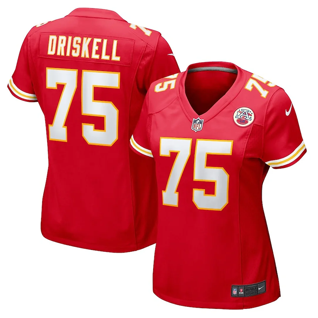 Zennovawear Ethan Driskell 75 Kansas City Chiefs Women's Game Jersey - Red