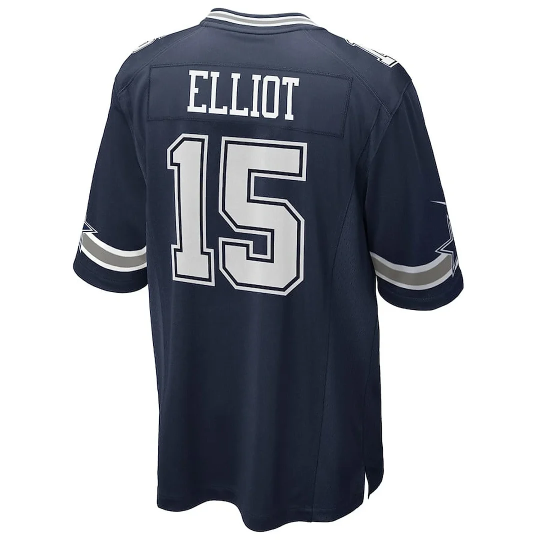 Zennovawear Ezekiel Elliott 15 Dallas Cowboys Team Game Men Jersey - Navy
