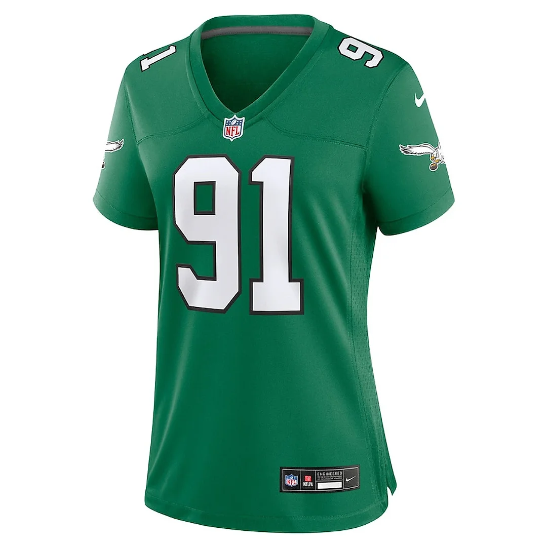 Zennovawear Fletcher Cox 91 Philadelphia Eagles Women's Alternate Game Jersey - Kelly Green