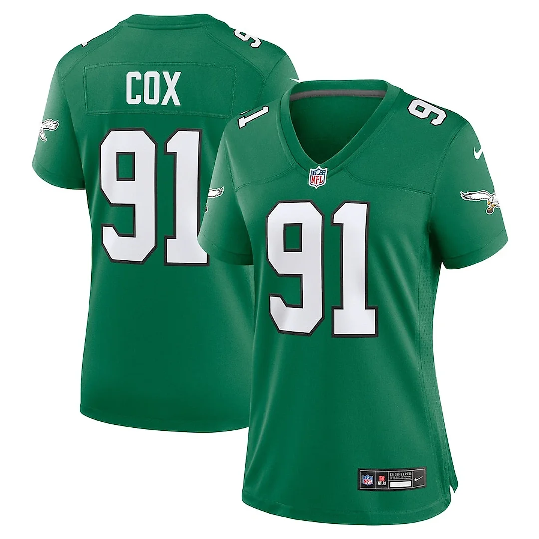 Zennovawear Fletcher Cox 91 Philadelphia Eagles Women's Alternate Game Jersey - Kelly Green