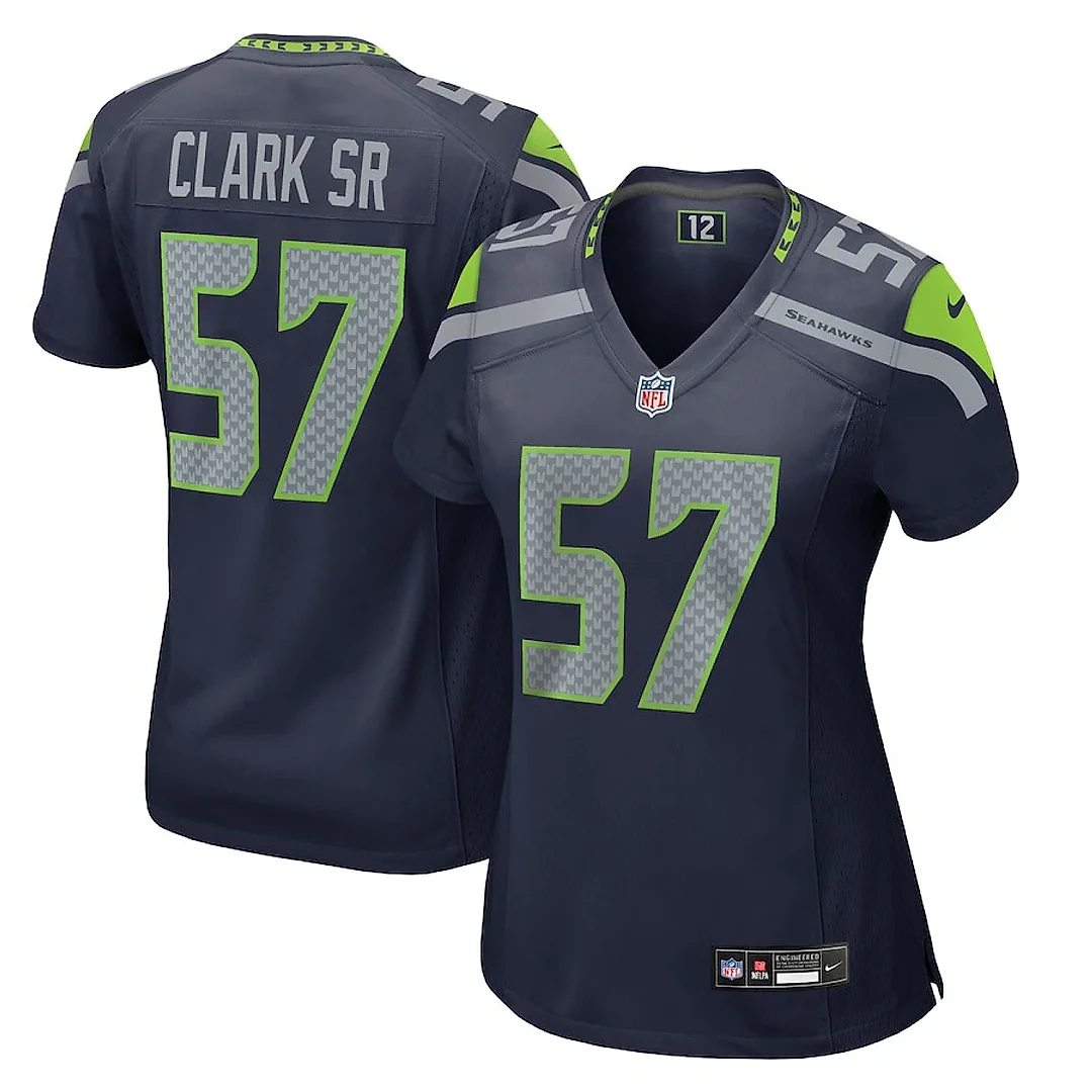 Zennovawear Frank Clark 57 Seattle Seahawks Game Women Jersey - College Navy