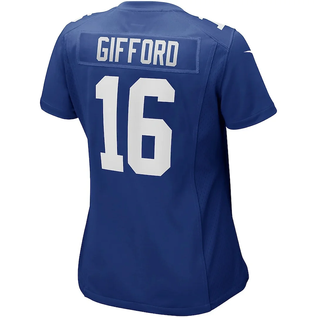 Zennovawear Frank Gifford 16 New York Giants Women Game Retired Jersey - Royal