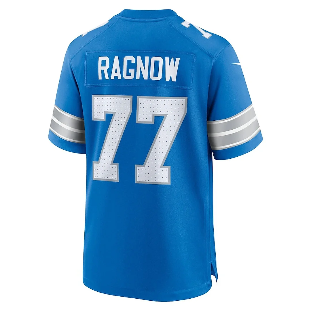 Zennovawear Frank Ragnow 77 Detroit Lions Team Game Men Jersey - Blue