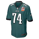 Zennovawear Fred Johnson 74 Philadelphia Eagles Super Bowl LIX Champions Patch Game Men Jersey - Midnight Green
