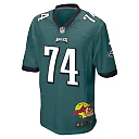Zennovawear Fred Johnson 74 Philadelphia Eagles Super Bowl LIX New Orleans Patch Game Men Jersey - Midnight Green