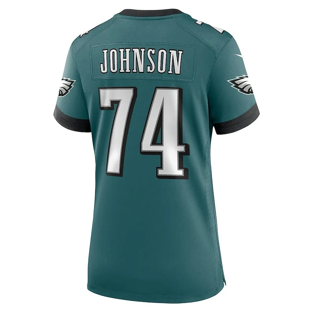 Zennovawear Fred Johnson 74 Philadelphia Eagles Super Bowl LIX Women's Jersey - Midnight Green