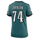 Zennovawear Fred Johnson 74 Philadelphia Eagles Super Bowl LIX Women's Jersey - Midnight Green