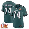 Zennovawear Fred Johnson 74 Philadelphia Eagles Super Bowl LIX Jersey - Men's - Midnight Green